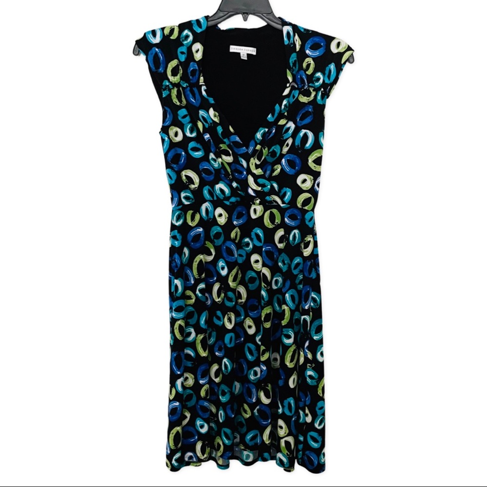 Sandra Darren Stretch Knit Jersey Printed Midi Dress